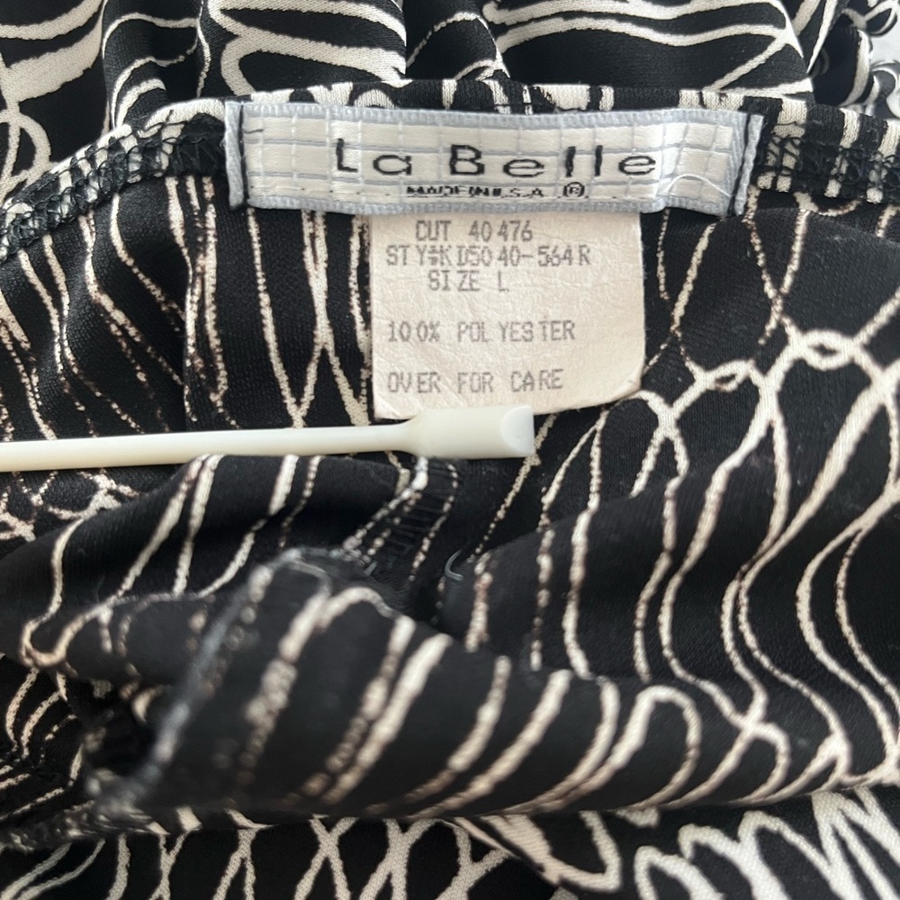 VTG Y2K Chic Black and White Patterned midi thin strap babydoll ruffle d… - Picture 6 of 9